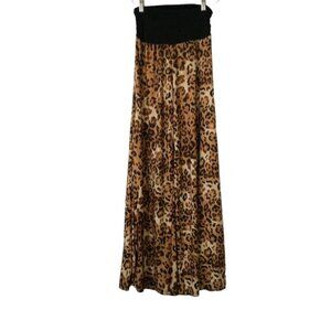 L & B Leopard Print Wide Leg Palazzo Pants